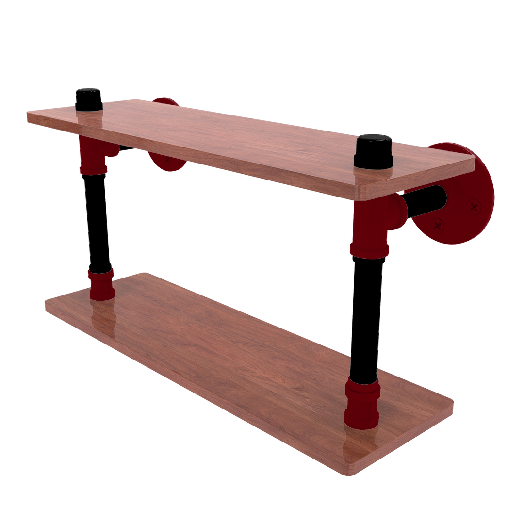 Collegiate Collection Wood Double Shelf Columbia Garnet and Black Edition