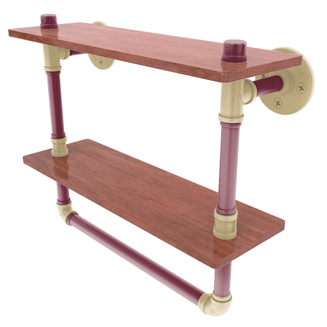 Collegiate Collection Double Wood Shelf with Towel Bar Tallahassee Garnet and Gold Edition