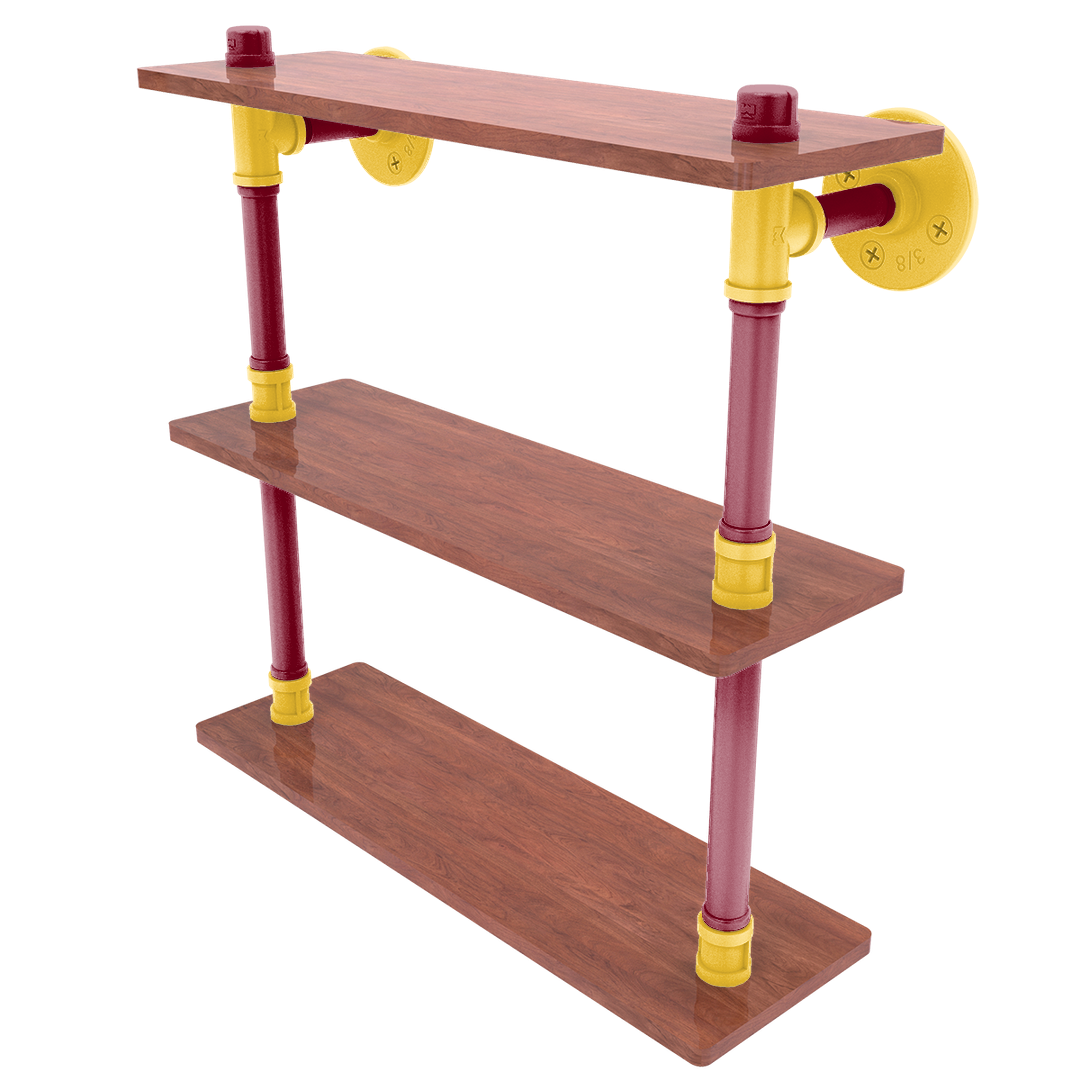 Collegiate Collection Wood Triple Shelf Twin Cities Maroon and Gold Edition