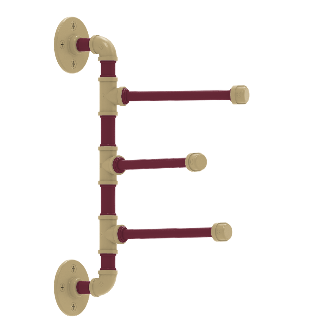 Collegiate Collection 3 Swing Arm Vertical Towel Bar Tallahassee Garnet and Gold Edition