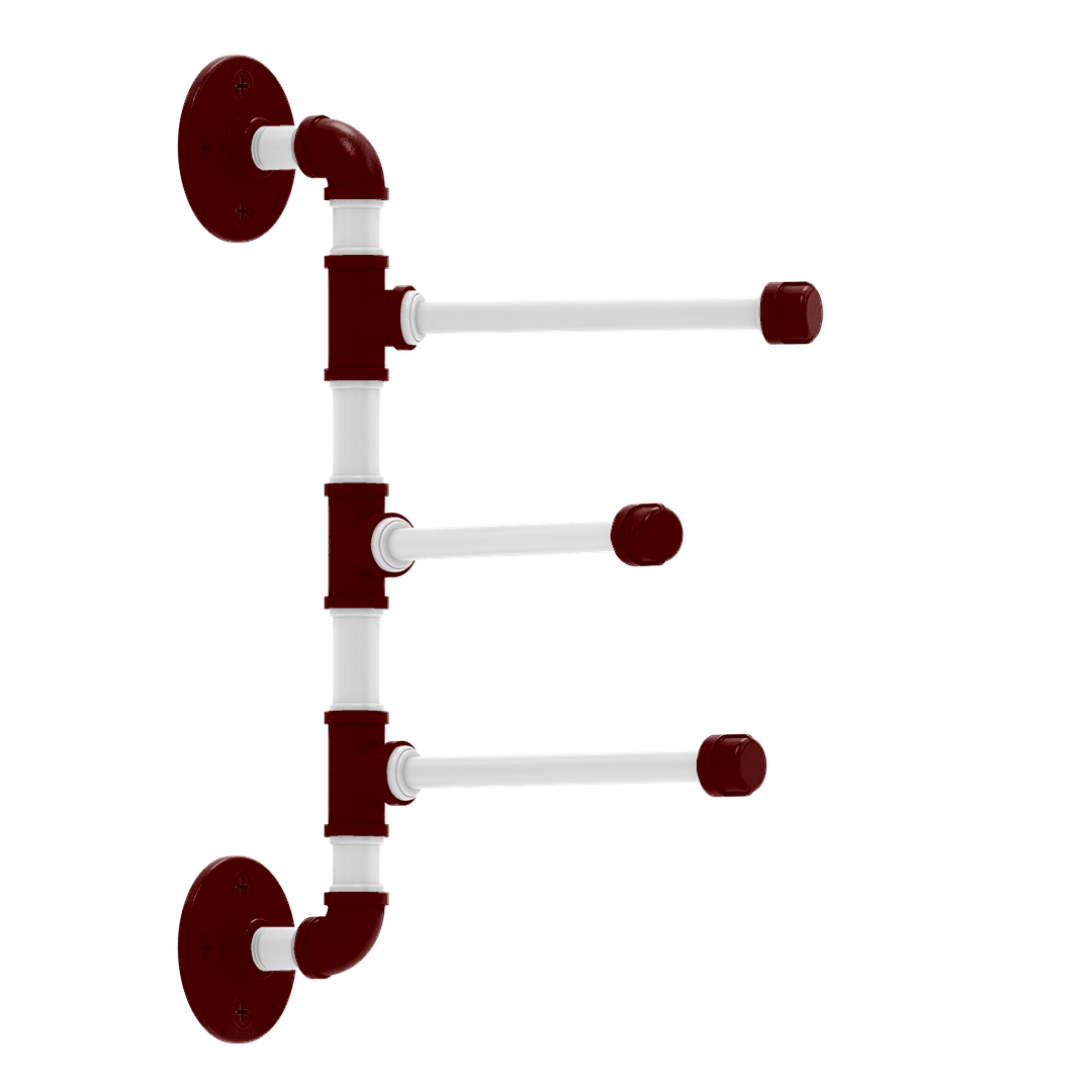 Collegiate Collection 3 Swing Arm Vertical Towel Bar College Station Maroon and White Edition