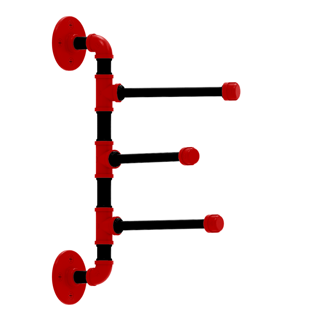 Collegiate Collection 3 Swing Arm Vertical Towel Bar Lubbock Red and Black Edition