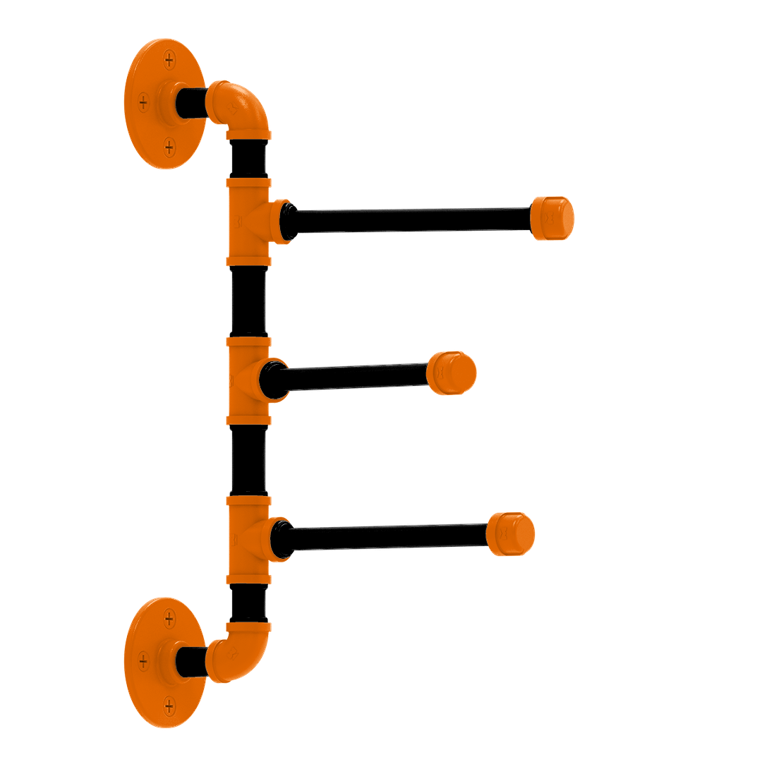 Collegiate Collection 3 Swing Arm Vertical Towel Bar Stillwater Orange and Black Edition