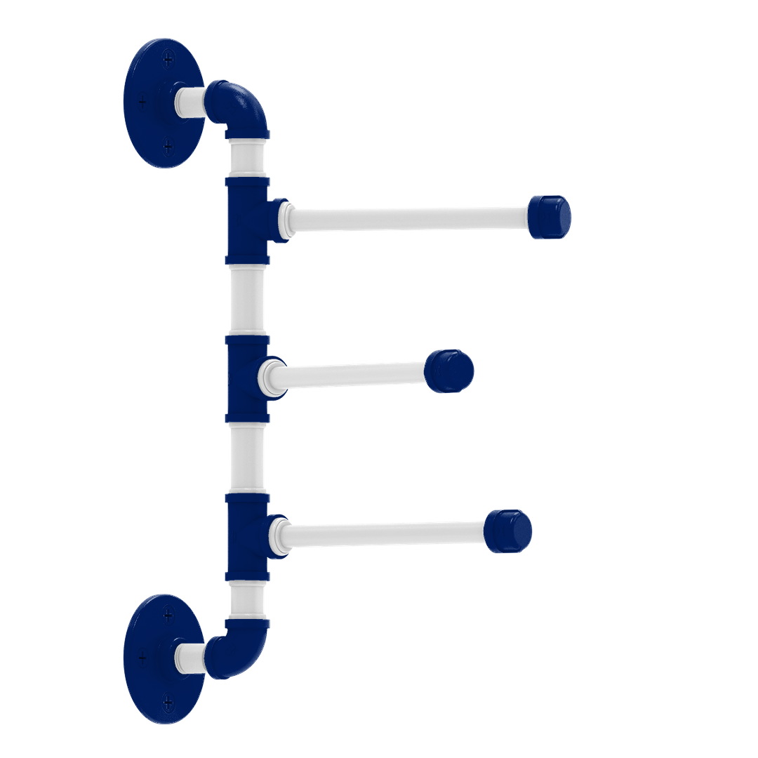 Collegiate Collection 3 Swing Arm Vertical Towel Bar Durham Blue and White Edition
