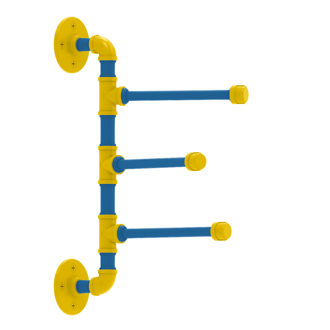 Collegiate Collection 3 Swing Arm Vertical Towel Bar Westwood Blue and Gold Edition