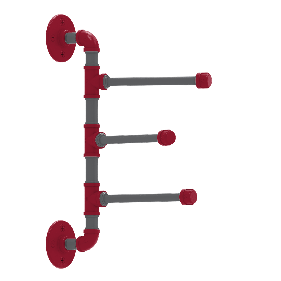 Collegiate Collection 3 Swing Arm Vertical Towel Bar Pullman Crimson and Gray Edition