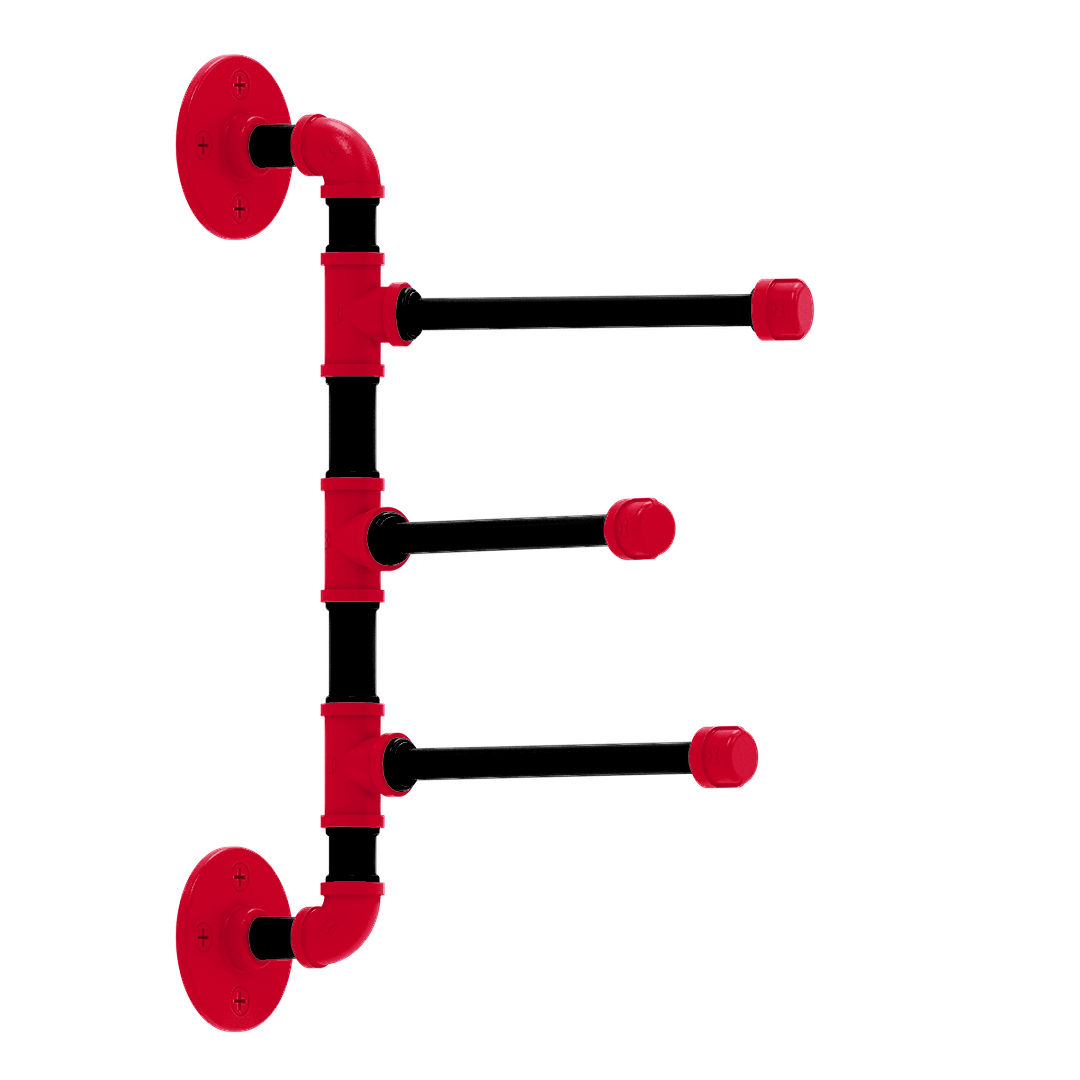 Collegiate Collection 3 Swing Arm Vertical Towel Bar Cincy Red and Black Edition