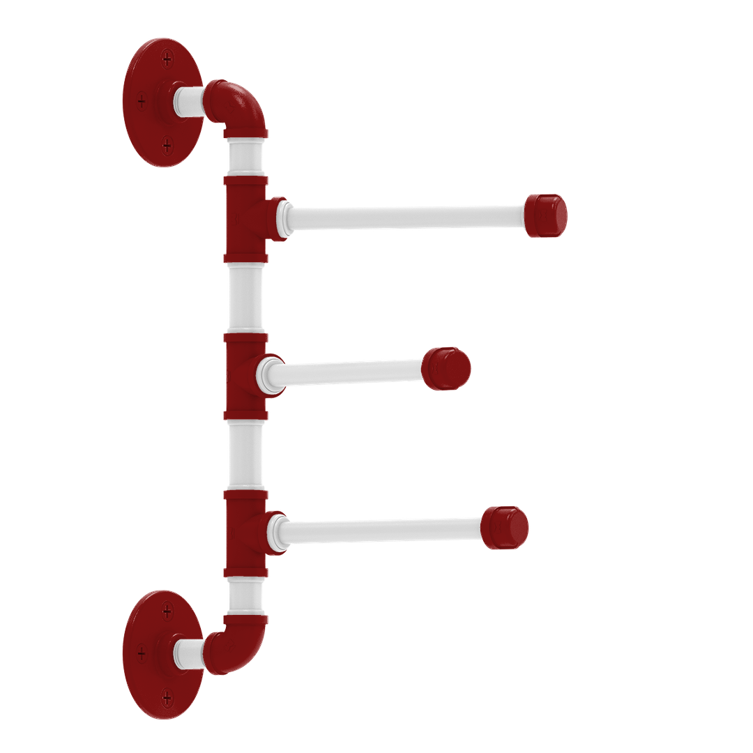 Collegiate Collection 3 Swing Arm Vertical Towel Bar Silicon Valley Red and White Edition