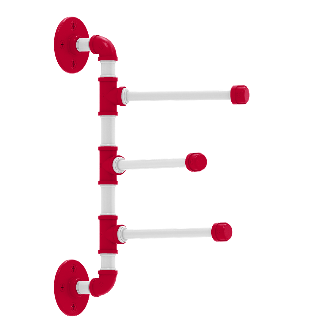 Collegiate Collection 3 Swing Arm Vertical Towel Bar Salt Lake Red and White Edition