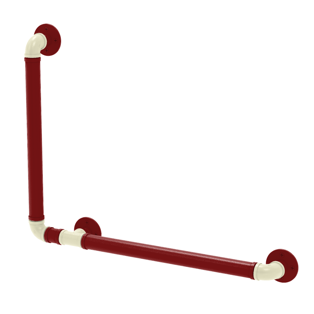 Collegiate Collection 90 Degree Grab Bar Left Hand Norman Crimson and Cream Edition