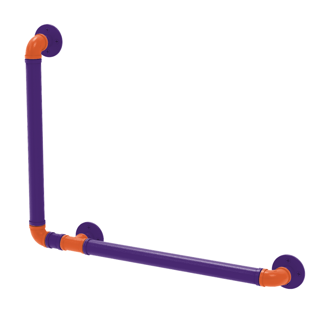 Collegiate Collection 90 Degree Grab Bar Left Hand Foothills Orange and Purple Edition
