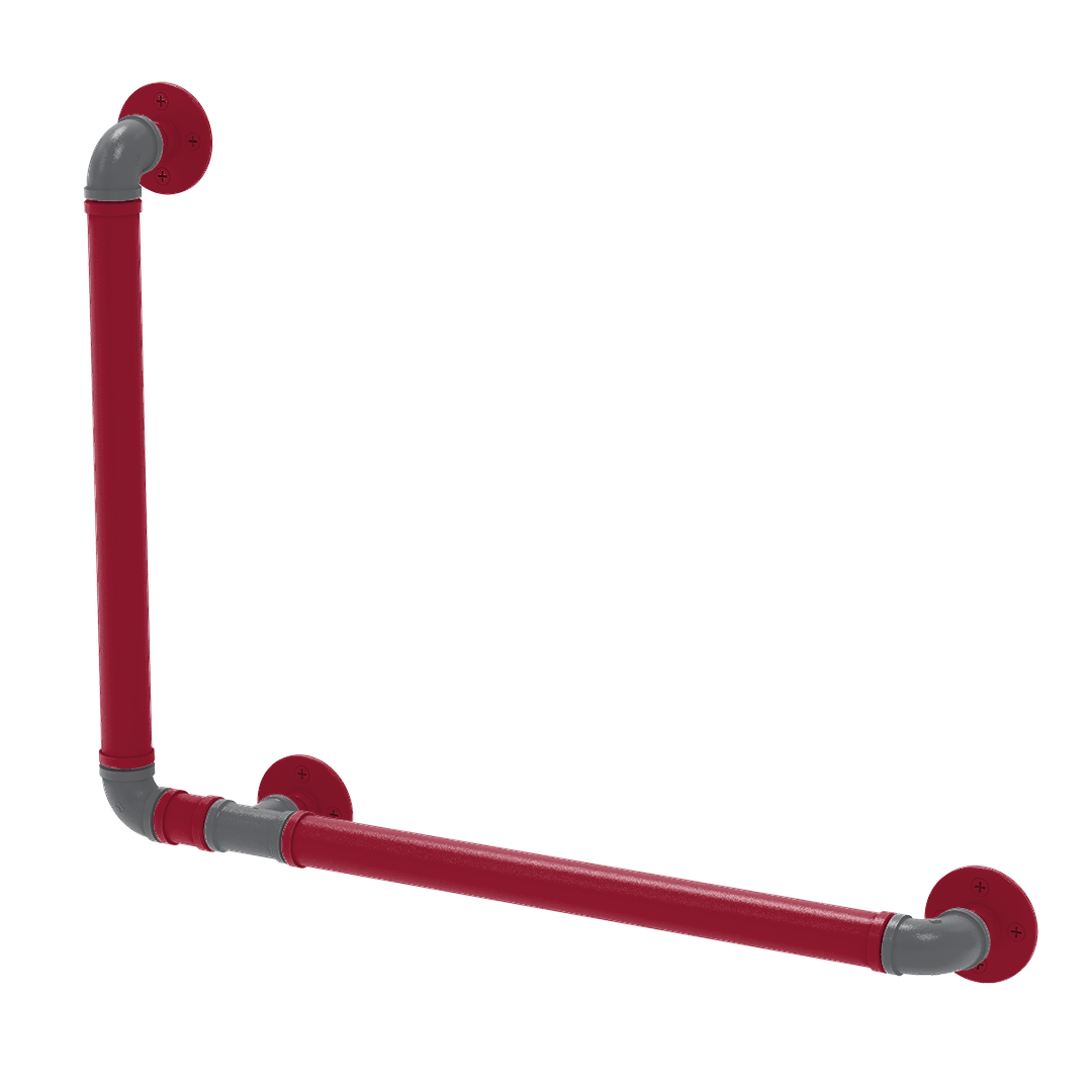 Collegiate Collection 90 Degree Grab Bar Left Hand Pullman Crimson and Gray Edition