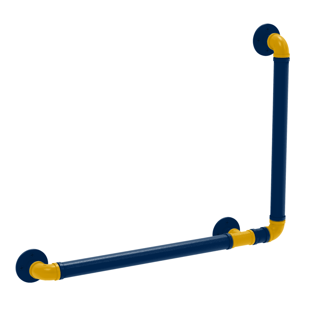 Collegiate Collection 90 Degree Grab Bar Right Hand Mountaineer State Blue and Gold Edition