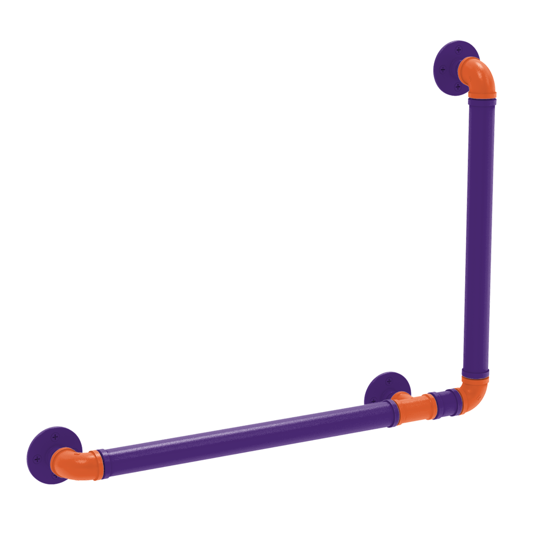 Collegiate Collection 90 Degree Grab Bar Right Hand Foothills Orange and Purple Edition
