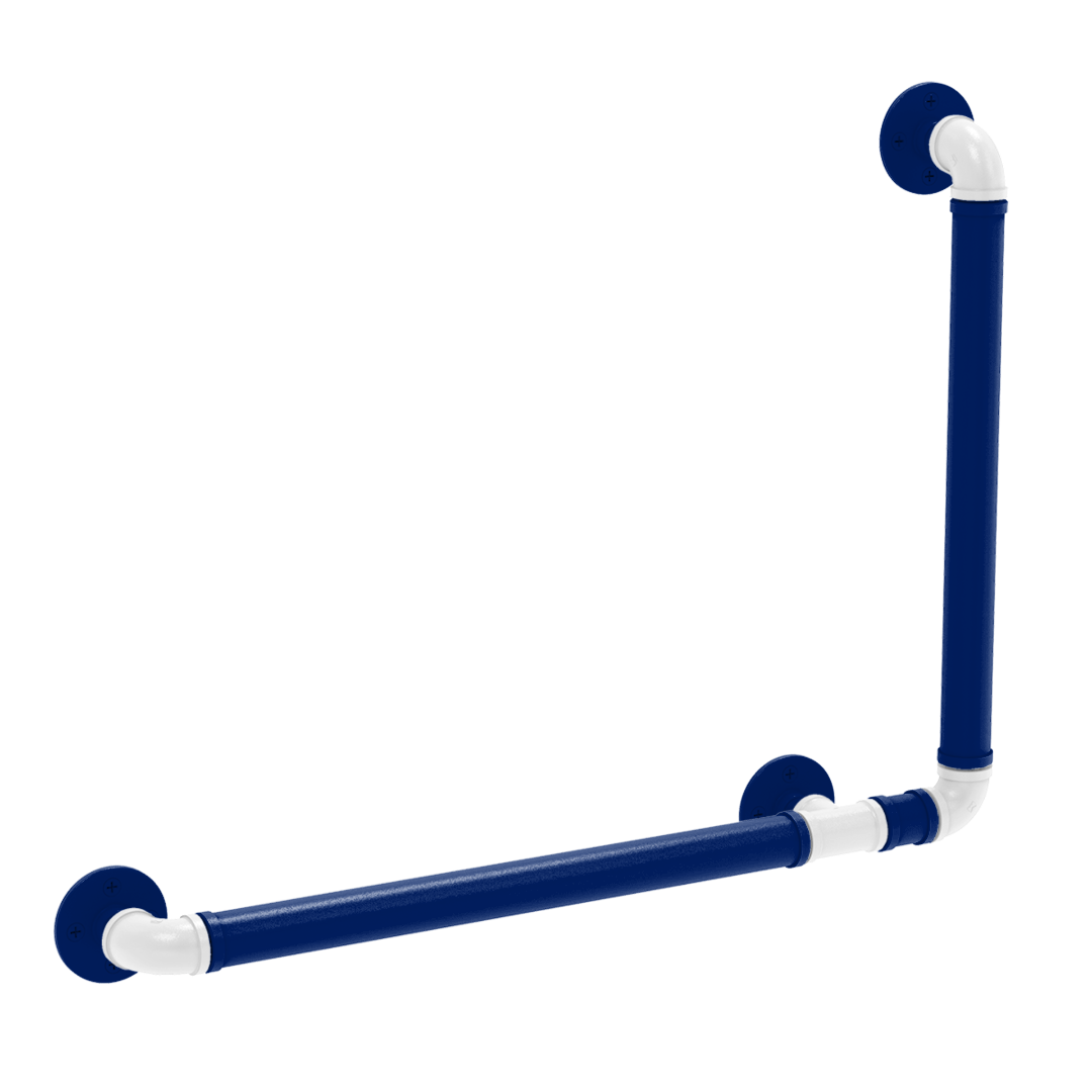 Collegiate Collection 90 Degree Grab Bar Right Hand Durham Blue and White Edition