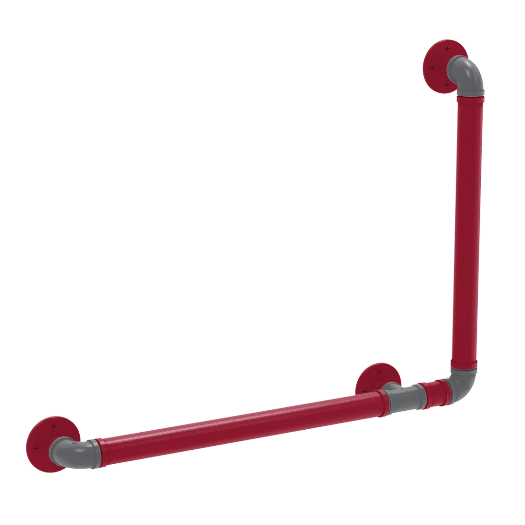 Collegiate Collection 90 Degree Grab Bar Right Hand Pullman Crimson and Gray Edition