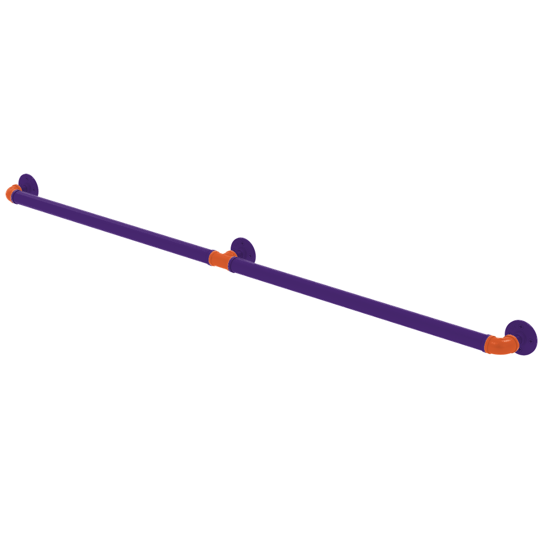 Collegiate Collection Extended 3 Post Grab Bar Foothills Orange and Purple Edition