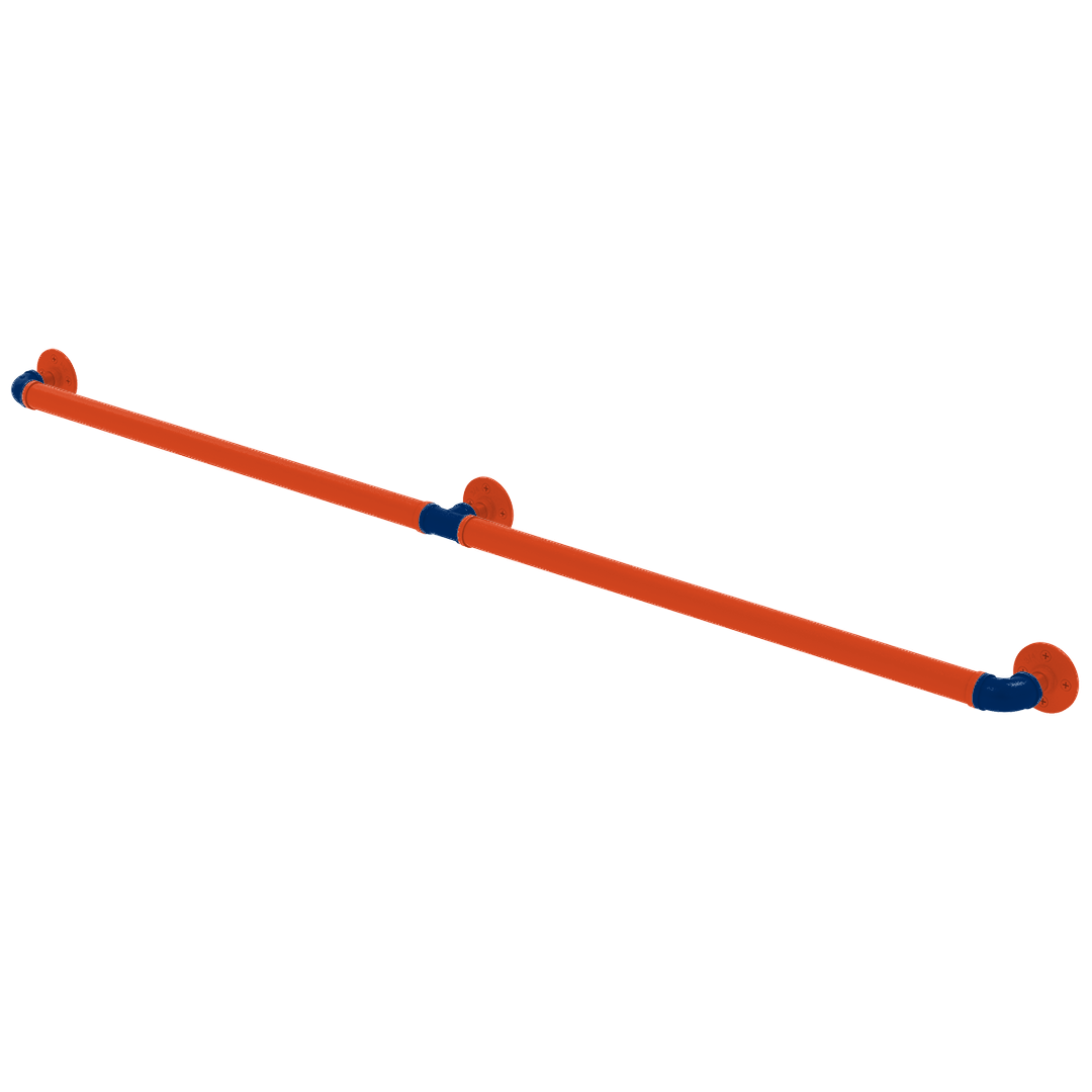 Collegiate Collection Extended 3 Post Grab Bar Charlottesville Orange and Blue Edition