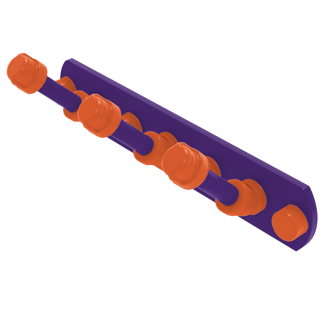 Collegiate Collection 3 Position Multi Hook Foothills Orange and Purple Edition