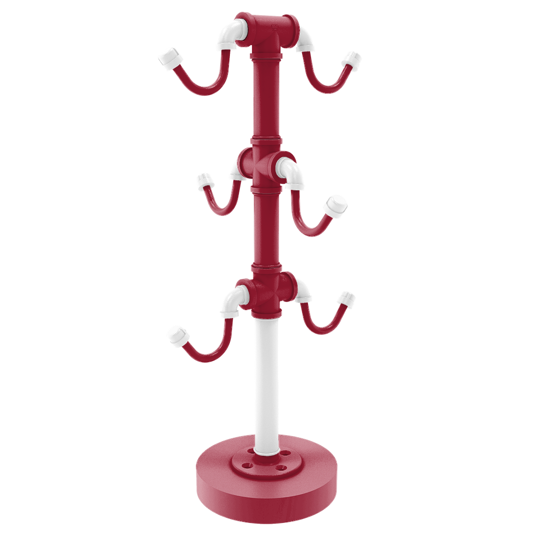 Collegiate Collection Countertop 6 Coffee Mug Holder Tidewater Red and White Edition