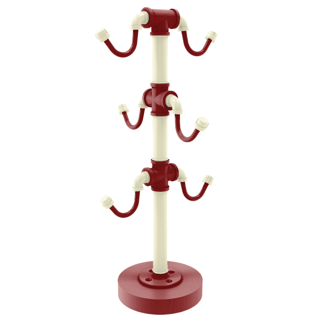 Collegiate Collection Countertop 6 Coffee Mug Holder Norman Crimson and Cream Edition