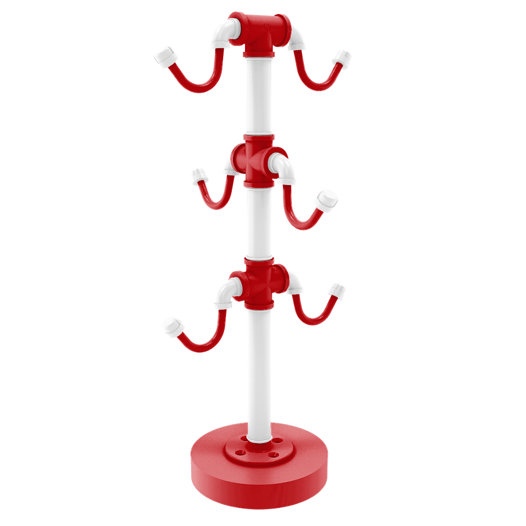 Collegiate Collection Countertop 6 Coffee Mug Holder Badger State Red and White Edition