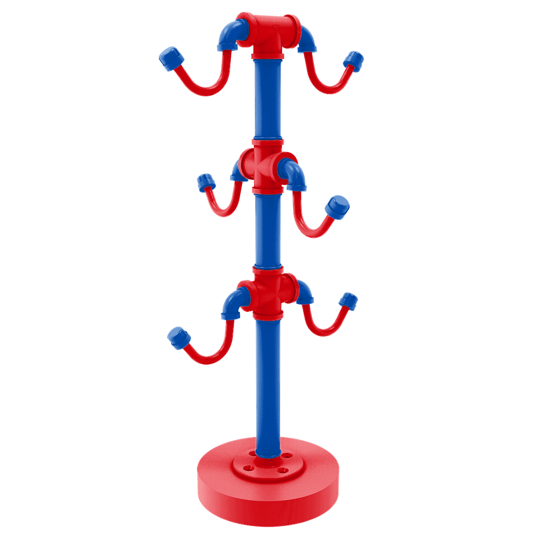 Collegiate Collection Countertop 6 Coffee Mug Holder Lawrence Blue and Crimson Edition