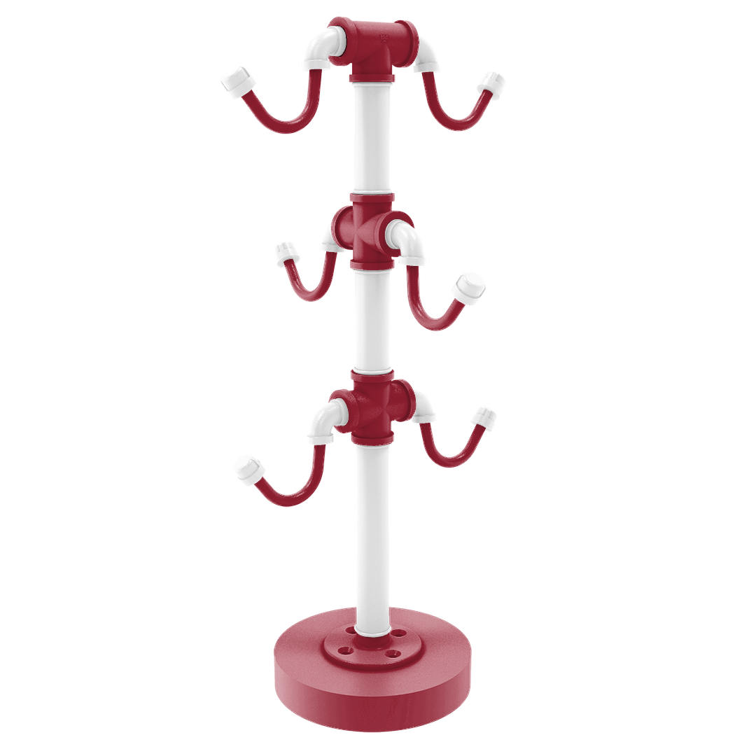 Collegiate Collection Countertop 6 Coffee Mug Holder Fayetteville Red and White Edition