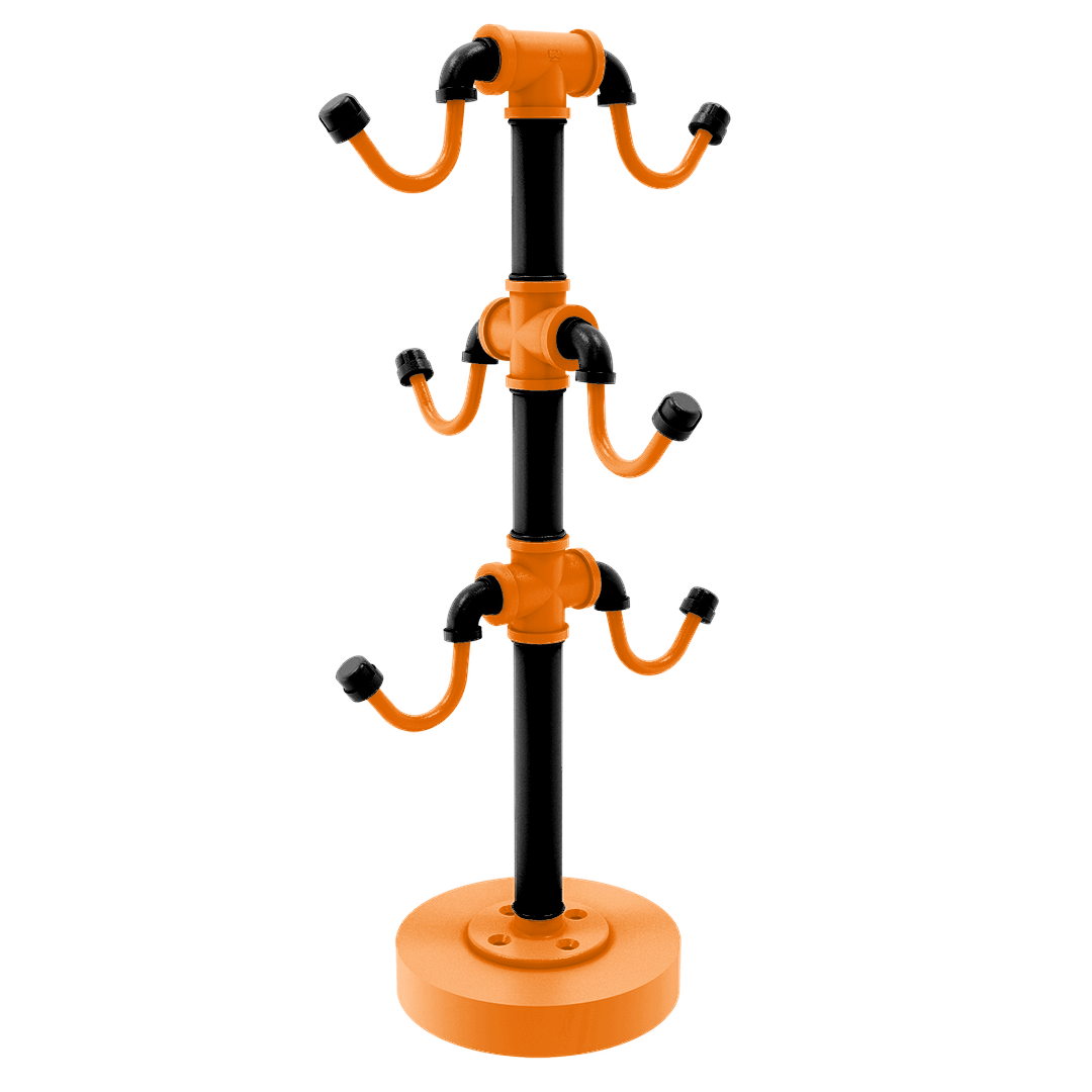 Collegiate Collection Countertop 6 Coffee Mug Holder Stillwater Orange and Black Edition