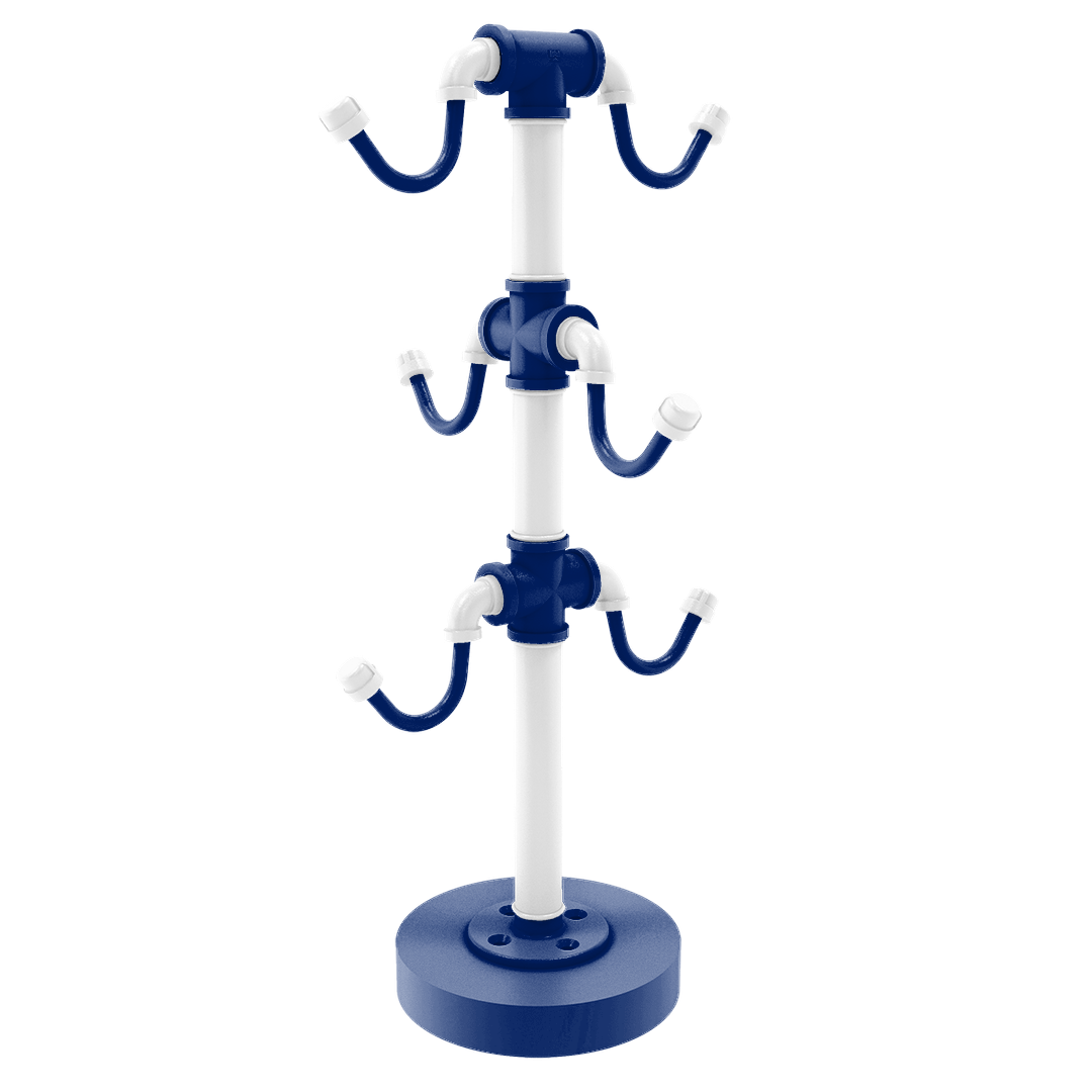 Collegiate Collection Countertop 6 Coffee Mug Holder Durham Blue and White Edition