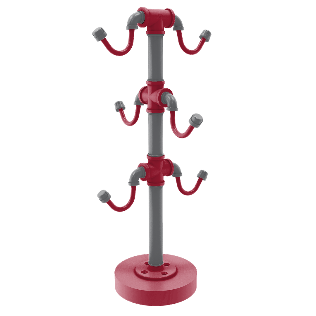 Collegiate Collection Countertop 6 Coffee Mug Holder Pullman Crimson and Gray Edition