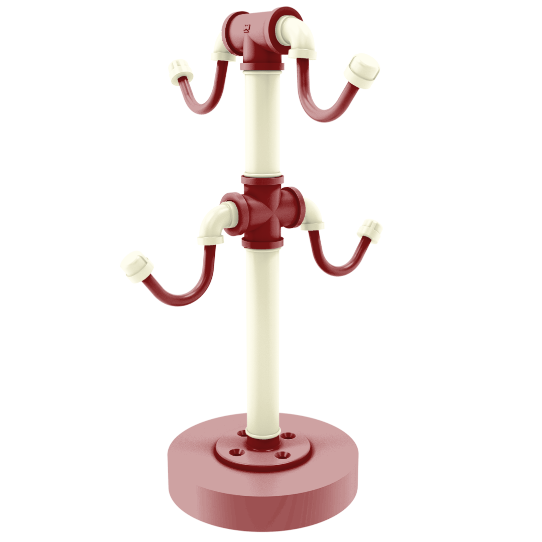 Collegiate Collection Countertop 4 Coffee Mug Holder Norman Crimson and Cream Edition