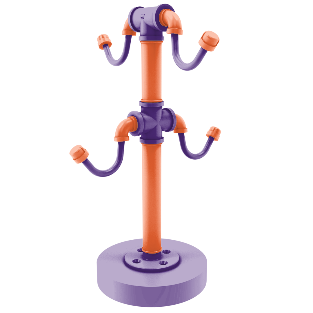 Collegiate Collection Countertop 4 Coffee Mug Holder Foothills Orange and Purple Edition