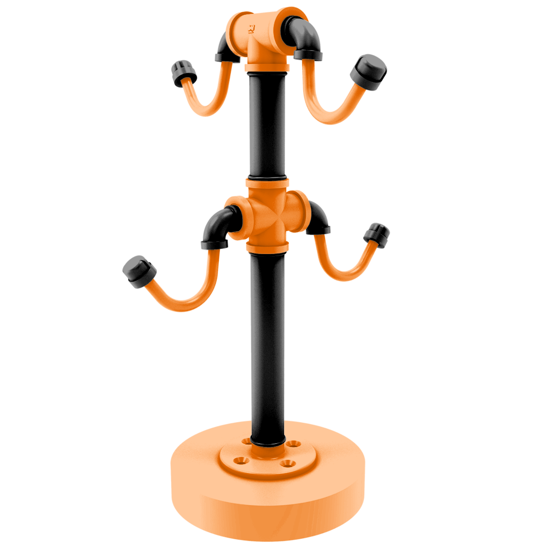 Collegiate Collection Countertop 4 Coffee Mug Holder Stillwater Orange and Black Edition