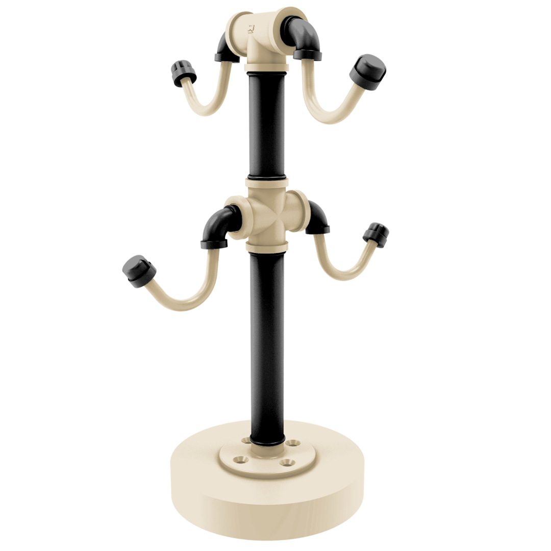 Collegiate Collection Countertop 4 Coffee Mug Holder West Lafayette Black and Gold Edition