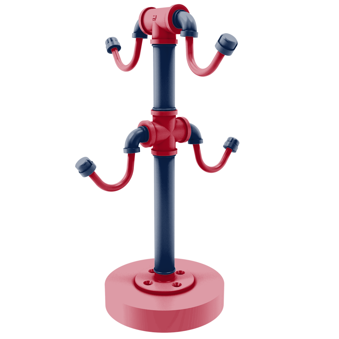 Collegiate Collection Countertop 4 Coffee Mug Holder Tucson Red and Blue Edition