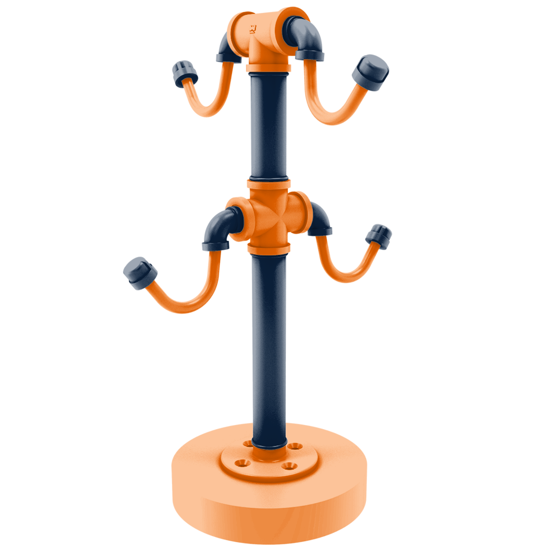 Collegiate Collection Countertop 4 Coffee Mug Holder Upstate New York Orange and Navy Edition