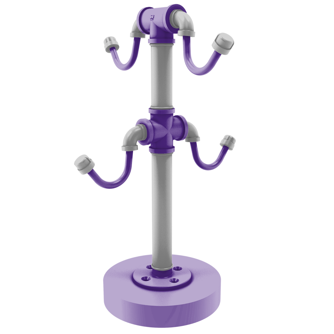 Collegiate Collection Countertop 4 Coffee Mug Holder Flint Hills Purple and Silver Edition