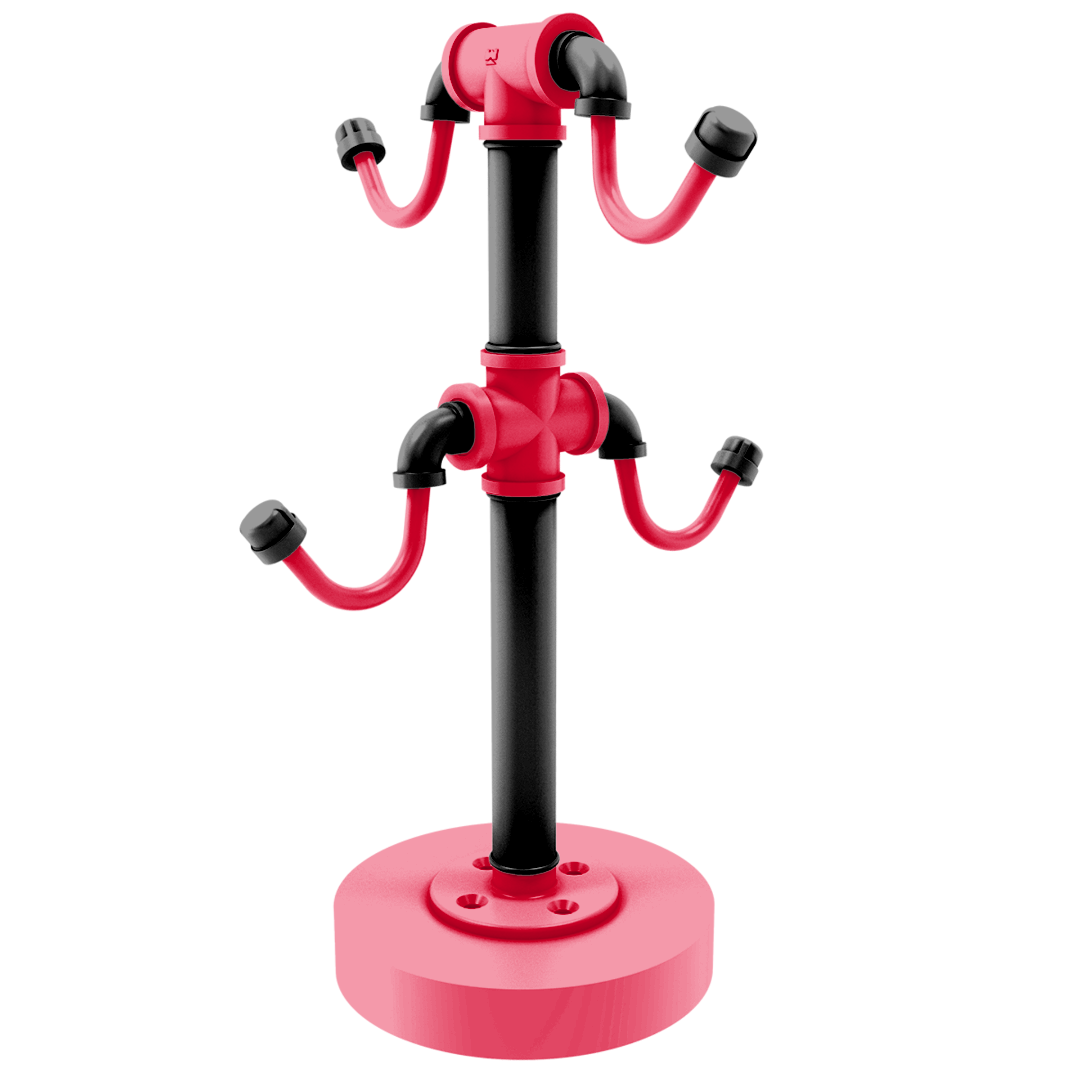 Collegiate Collection Countertop 4 Coffee Mug Holder Cincy Red and Black Edition