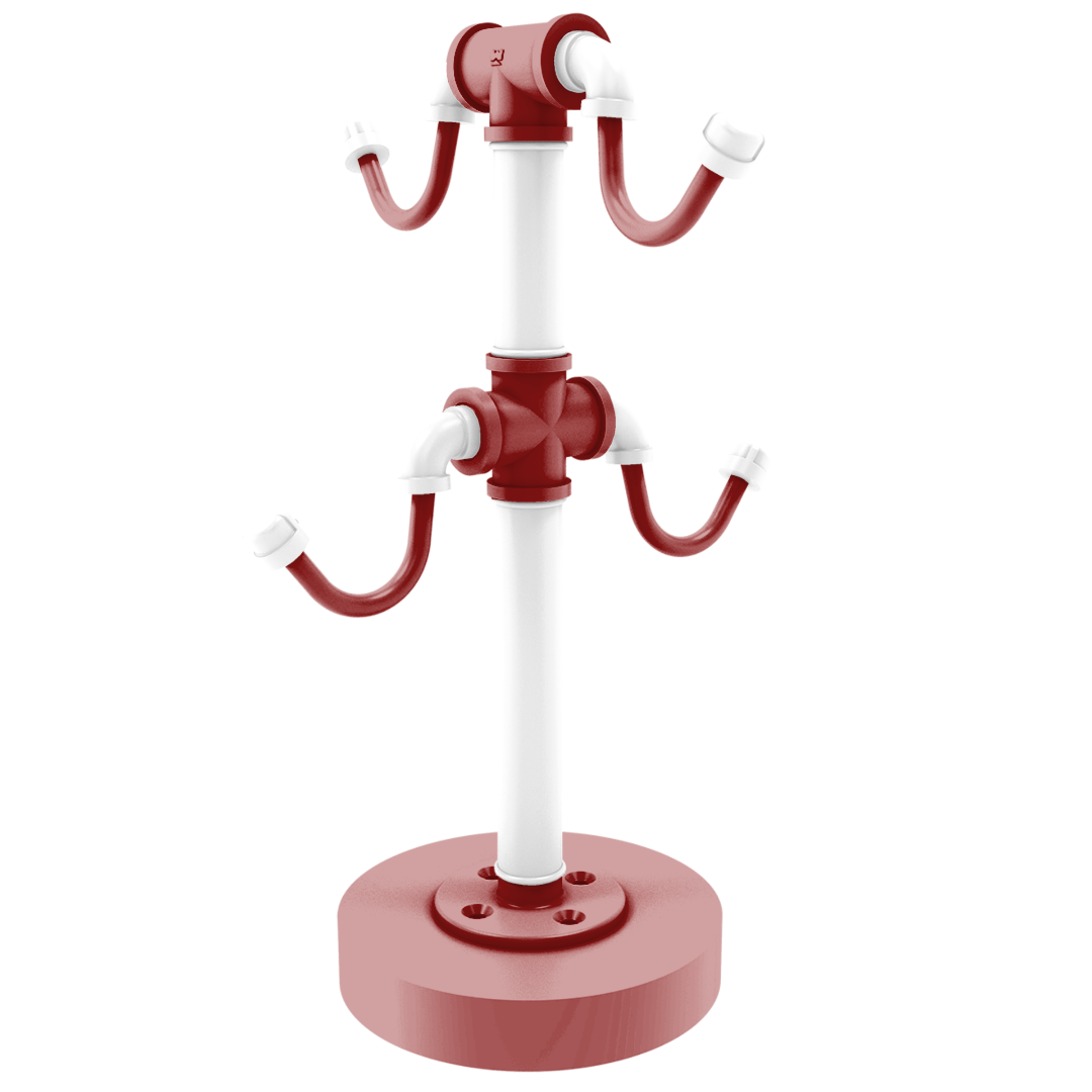 Collegiate Collection Countertop 4 Coffee Mug Holder Silicon Valley Red and White Edition