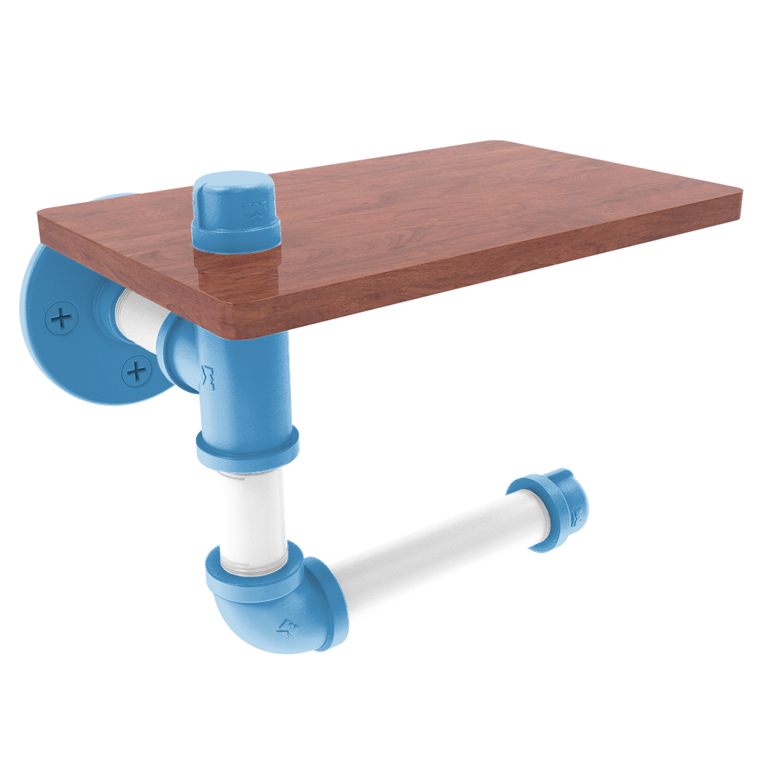 Collegiate Collection Toilet Paper Holder with Wood Shelf Chapel Hill Game Day Edition