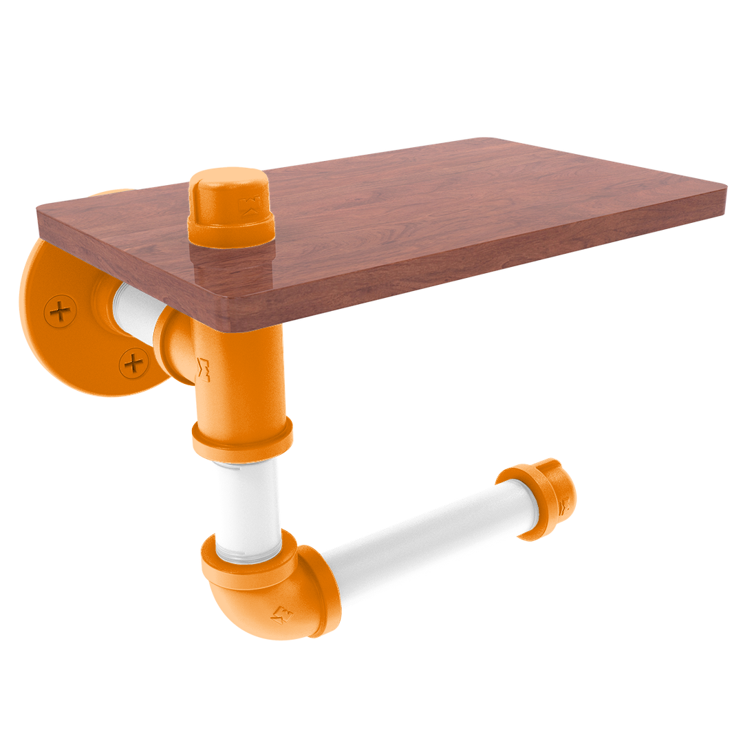 Collegiate Collection Toilet Paper Holder with Wood Shelf Knoxville Game Day Edition