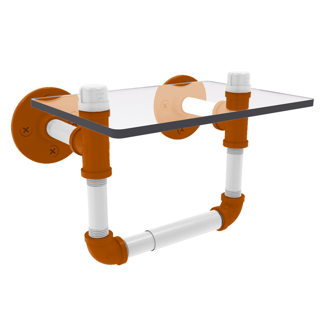 Collegiate Collection Toilet Tissue Holder with Glass Shelf Austin Game Day Edition