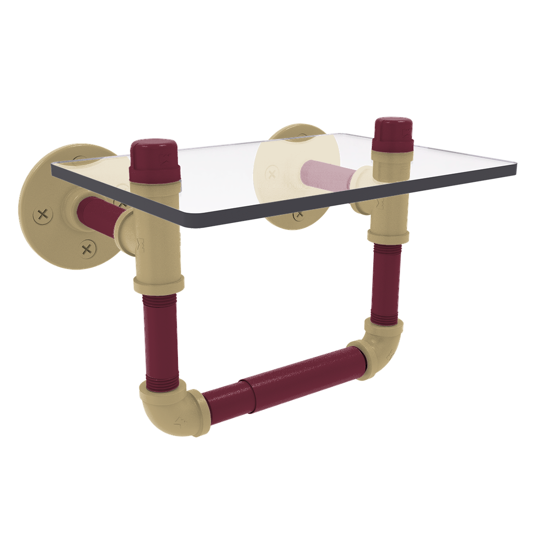 Collegiate Collection Toilet Tissue Holder with Glass Shelf Tallahassee Garnet and Gold Edition