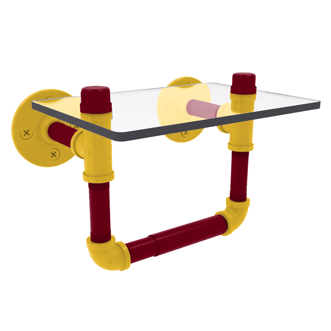 Collegiate Collection Toilet Tissue Holder with Glass Shelf Twin Cities Maroon and Gold Edition