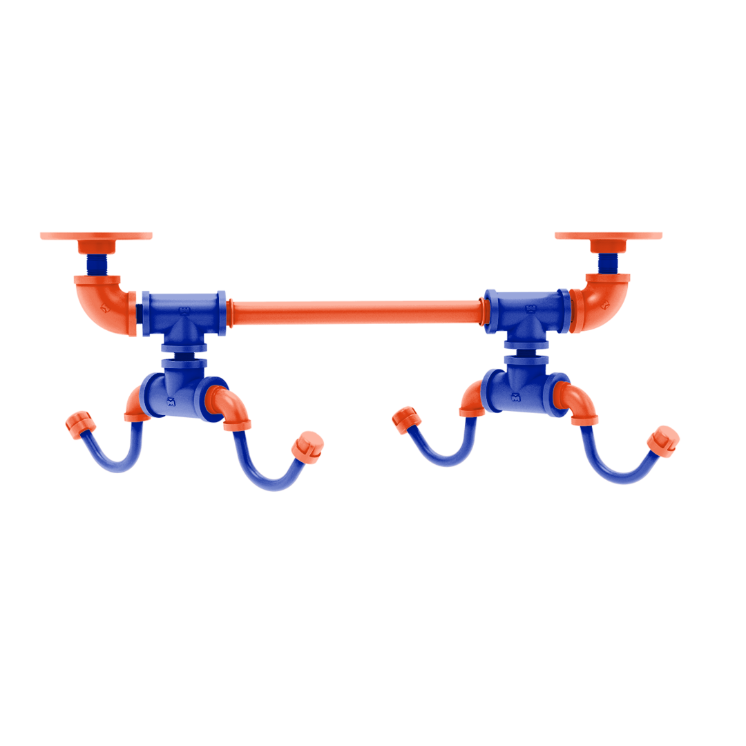 Collegiate Collection Under Cabinet 4 Coffee Mug Rack Hartford Swamp Blue and Orange Edition