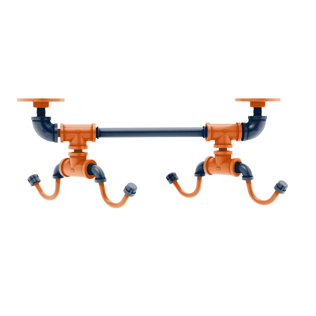 Collegiate Collection Under Cabinet 4 Coffee Mug Rack Hartford Plainsmen Blue and Orange Edition