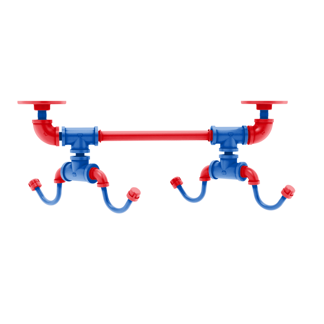 Collegiate Collection Under Cabinet 4 Coffee Mug Rack Hartford Lawrence Blue and Crimson Edition