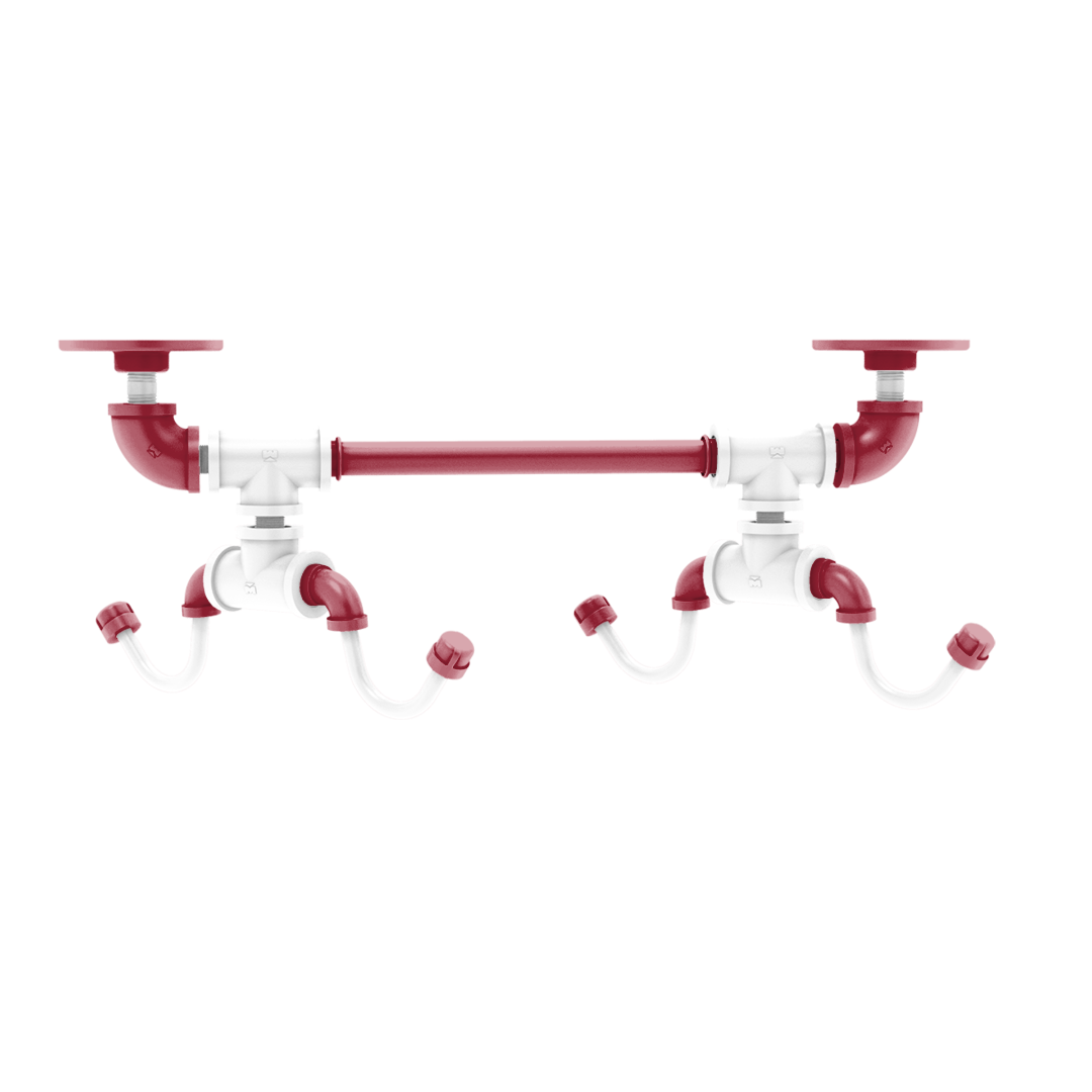 Collegiate Collection Under Cabinet 4 Coffee Mug Rack Hartford Fayetteville Red and White Edition