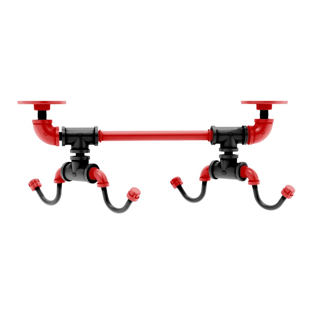 Collegiate Collection Under Cabinet 4 Coffee Mug Rack Hartford Lubbock Red and Black Edition